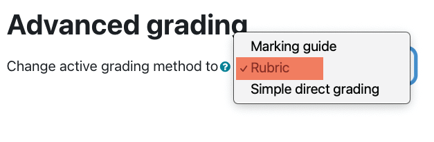 Choose Rubric from the list