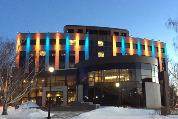 The City of Lethbridge honoured the U of L by lighting up City Hall in the blue and gold over the weekend!