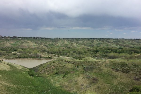 Katrina Mendez (MA '00) (Biology) snapped this view from her office! Look at all of those rolling grey clouds and green coulees!