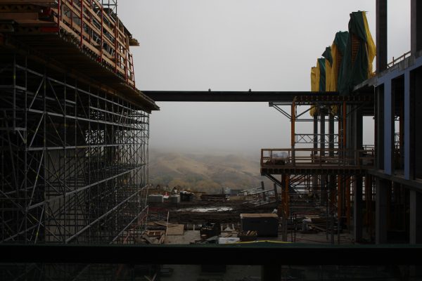 The view from the new Science and Academic building was a little foggy this morning!