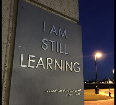 Librarian, Paula Cardozo sent this photo of the exterior of the library at night. A great reminder that we're all still learning.